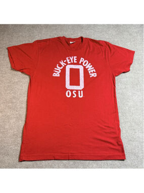 Homage Ohio State Buckeyes Shirt Mens Large Red Buckeye Power Soft Tri-Blend‎